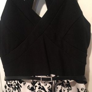 Macy's Crystal Doll flocked fit and flare dress